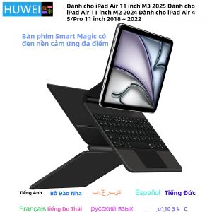 Bao Da Bàn Phím Folio Magic Dành Cho iPad Air 11 Inch M3 2025 M2 Pro Có Bàn Phím Tích Hợp Hỗ Trợ Tiếng Tây Ban Nha Bồ Đào Nha Do Thái Ả Rập Pháp Đức