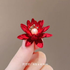 New Chinese Style Red Tea Olive Flower Brooch Pin Badge High End Chest Flower Men Women Gift Jewelry Lucky Symbolism