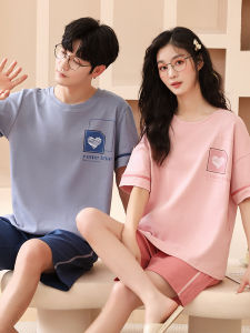 Couple Pajamas Summer Pure Cotton Short Sleeve Half Sleeve Male and Female High School Student Dormitory 2024 New Homewear Suit