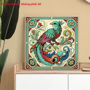 Tranh Đính Đá 2D Họa Tiết Động Vật Không Khung Hình Tròn & Hình Dạng Đặc Biệt Chất Liệu Vải Canvas Dùng Trang Trí Tường Phòng Ngủ Văn Phòng Phòng Khách