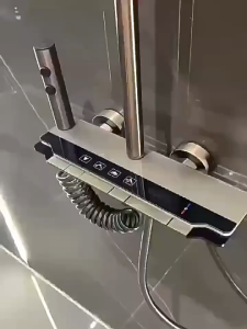 TOAO 4 in 1 Shower Set with Hot and Cold Faucet Digital Display Screen Piano Key Buttons Bathroom