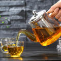 Thickened Glass Tea Set Flower Tea Pot Stainless Steel Filter Red Tea Herbal Gongfu Tea Cup Durable Heat Resistant Tea Utensils. 