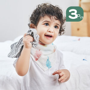 【3-PACK 】31X28Cm ผ้าขนหนูมัสลินไม้ไผ่ผ้าฝ้ายอินทรีย์ Super Soft Stuff ผ้าขนหนูสี่เหลี่ยมสำหรับทารกแรกเกิดเด็กชายหญิง