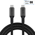 Cáp Thunderbolt 4 USB4 40Gbps 8K 60Hz UHD Truyền Dữ Liệu Video PD240W Sạc Nhanh USB-C To雷电3 Laptop eGPU Điện Thoại MacBook Cáp Tương Thích. 