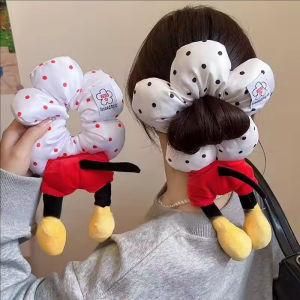 ที่มัดผมยางรัดผมขนาดใหญ่ลายดอกไม้การ์ตูนสำหรับเครื่องประดับผมลายจุดใหม่สำหรับผู้หญิงเด็กผู้หญิง