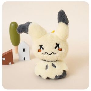 AOGER | 15cm Mimikyu Plush Keychain 3 Facial Expressions Soft Fluffy Pendant with Wrist Strap Ghost Fairy Type for Bag Decor Fans Gift