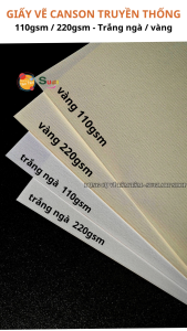 [ SỈ 100 Tờ ] Giấy Canson vẽ màu nước  Định Lượng 220gsm  Giấy canson 220 gsm trắng ngà