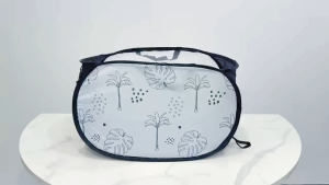 Durable Collapsible Laundry Baskets Mesh Pop Up Laundry Hamper with Side Pocket Foldable Dirty Clothes Hamper Toys Dolls Storage Basket Horizontal for HomeTravel