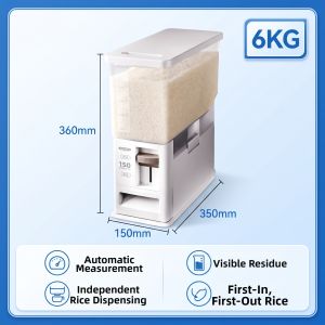 Asvel | Automatic Discharge Sealable Insect-Proof Moisture-Proof Rice Container 10kg