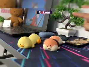 Rokeet Mouse Pad Cute Wrist Rest Pad Keyboard Bantalan Pergelangan Tangan Karakter Lucu