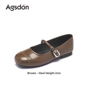 Agsdon | Silver Flat Shoes Single Mary Jane 2026 Summer