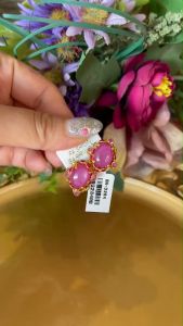 💥ต่างหูทับทิมกิมบ่เซี่ยงพลอยแท้ พลอยทับทิมสีชมพูน้ำสวย อัญมณีเครื่องประดับของแท้ สินค้ามีใบรับประกะนดูแลตลอดการใช้งาน AUFU STORE