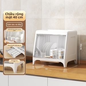 Hộp Đựng Đồ Nhà Bếp Bằng Nhựa Kiểu Âu Dùng Cho Gia Đình Giá Để Đồ Đựng Đĩa Bát Đĩa Có Khay Thoát Nước Mẫu Mới 2024