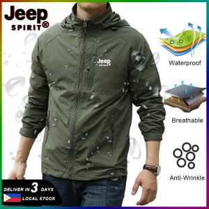 JEEP SPIRIT 2024 Hiking Jackets For Men Waterproof Clothes Reflective Windbreaker Hunting Camping Trekking Jacket Outdoor Windproof Coats Men