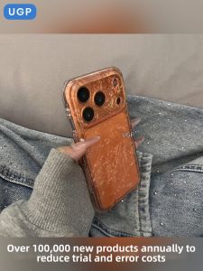 UGP | Transparent Glitter Orange Protective Case for Apple iPhone Full-Enclosure Drop Resistance