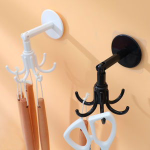 4PCS 6/8-Claw Rotating Hook Hexagonal 360-Degree Pasting Strong Thickening Multi-Functional Holder