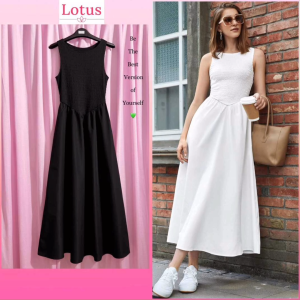 Lotus] Đầm Corset Tôn Dáng/ Chân Váy Chữ A Dáng Dài Che Khuyết Điểm/ Đầm Maxi Màu Trắng Đen Form Ôm Dáng Xoè Đi Chơi Đi Biển Đều Xinh