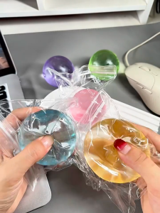 6CM Soft Slow Rebound Colorful 6cm Transparent Squishy Stress Ball Malt Syrup Squeeze Toy Relief TY44