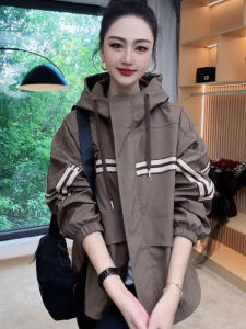 Slimming Effect Letter Embroidery Hooded Jacket Korean Style Casual Versatile Outerwear Autumn New Arrival Womens Short Coat