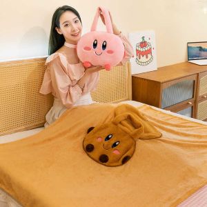 Cartoon Foldable Pillow Blanket Two-In-One Office Nap Car Seat Cushion Versatile Portable Restful Sleep Quality Cotton Filled