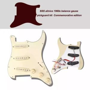 Prewired Pickguard Schrauben Set Commemorative Model Classical Prewired Loaded SSS Pickguard Alnico V Pickups in 60s For ST Guitar