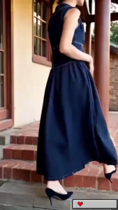 Set đồ công sở set đồ nữ thiết kế Jean Quảng Châu áo Gile có túi cộc tay mix chân váy midi rút dây