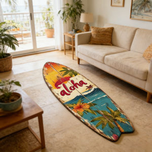 Vikama Creative Seaside Surfboard Carpet Living Room Sofa Non Slip Floor Mat Bedroom Bedside Carpet Home Decoration