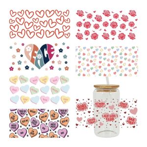 Waterproof Crystal Logo Cup Stickers Cartoon Print Colorful Decorative Labels Glass Decals Seamless Design Home Decoration