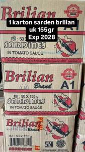 Harga hemat 1 carton sarden brilian uk 155gr/halal/cod