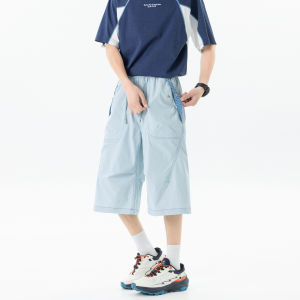 WUKONGYOUHUO | Summer Color Block Functional Loose Capri Pants