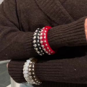 KunJoe Vintage Punk Irregular Rivet Resin Cuff Bracelet Geometric Wide Chunky HipHopFashion Bangle Jewelry Women 2026 New Gifts