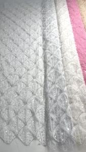 Pink African Beaded Lace Fabric 2026 High-Quality Nigerian Tulle Mesh Sequined Lace Fabric Suitable for Sewing Womens Garments