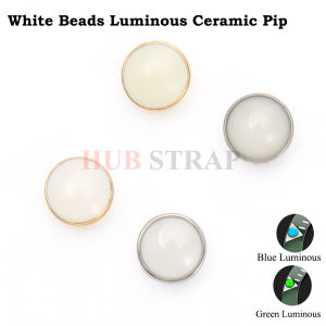 White Beads Blue Green Luminous Ceramic Pip Watch Bezel Insert 12 O’Clock Lume Pearl Dot Mod Parts Replacement Spare Accessories