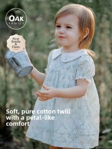 OAK FAMILY | Summer Childrens Dress French Sleeve Design Cotton Material