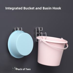 Bathroom Sink Storage Rack Wall Mounted Stainless Steel No Drilling Kitchen Utensil Holder Hanging Basket Organizer