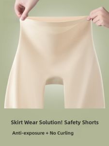 MiiOW | Cat Woman Summer Thin Ice Silk Safety Pants High Waist Casual High Waist Non-Roll Edge Invisible Underwear For Women Skirt