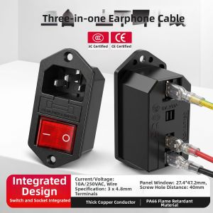 kuicc | With Switch With Fuse High Power AC Power Socket 3 Holes