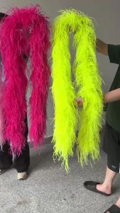 2 4 6 8 10 Ply Ostrich Feather Boa 2Meter Rose Red Fluffy Feather Shawl Scarf Costume Wedding Party Cosplay Photo Prop DIY Decor
