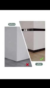 1Roll 10cmx5m Rolled Self-Stick Baseboard Trim-Anti-Collision Wall Waistband Sticker for Living Room Bedroom Home Decor 