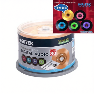 CD R Trống 50 Trang Trí Màu Đen Đen 700MB RiTEK Dữ Liệu Lưu Trữ Đĩa Mở Trong Hộp 12cm 52X