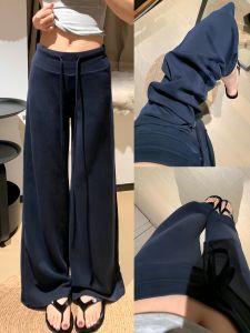 High Waist Wide Leg Sports Pants Womens Loose Straight Cut Trousers Fall 2025 New Style Lulu Casual Pants Breathable