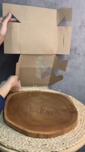 ( 50 Lembar ) Dus Kue - Box Snack 12x12 12x14 12X16 cm Kraft Polos Coklat Premium - Box Kue - Dus Snack Tebal Murah