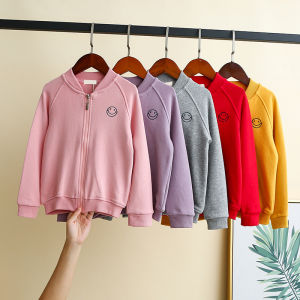 Girls Casual Sports Jacket Pure Cotton Zipper New Arrival Childrens Sweatshirt Spring Summer Autumn Winter Seasonal Use