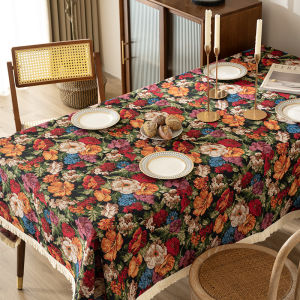 American Country Style Tablecloth Rectangular Artistic Embroidery Tassel New 2024 Cloth Art Home Decor Table Cover