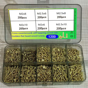 1200/600pcs Small Screws Including M2 And M2.5 Self-Tapping Screws in Sizes 5Mm 6Mm 7Mm 8Mm And 10Mm