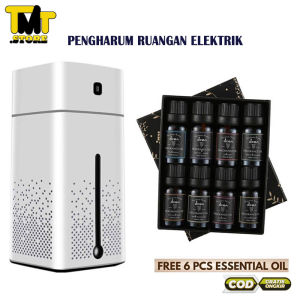 Pengharum Ruangan Elektrik Air Humidifier Aromaterapi Dengan Lampu RGB Ultrasonic Humidifier Diffuser 1000 ml essential oil Gratis 10 Oil Isi Ulang