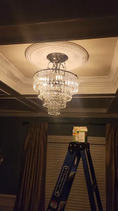 Elegant Crystal Semi-Flush Ceiling Light Fixture with 3-Way Switch