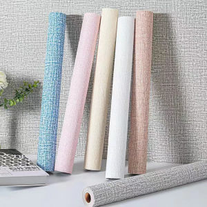 2.8M×50Cm 3D Linen Wallpaper Sticker - Aesthetic Design Wallpaper Roll