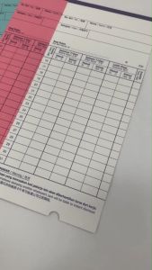 Punch Card Line Red/Blue Multi Colour Punch Card (100 PCS/Pack) Punch Kad