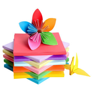 Colorful DIY Handmade Paper Airplane Material Kit for Children A4 Square Hard Card Paper Origami Toy Creative Folding Book